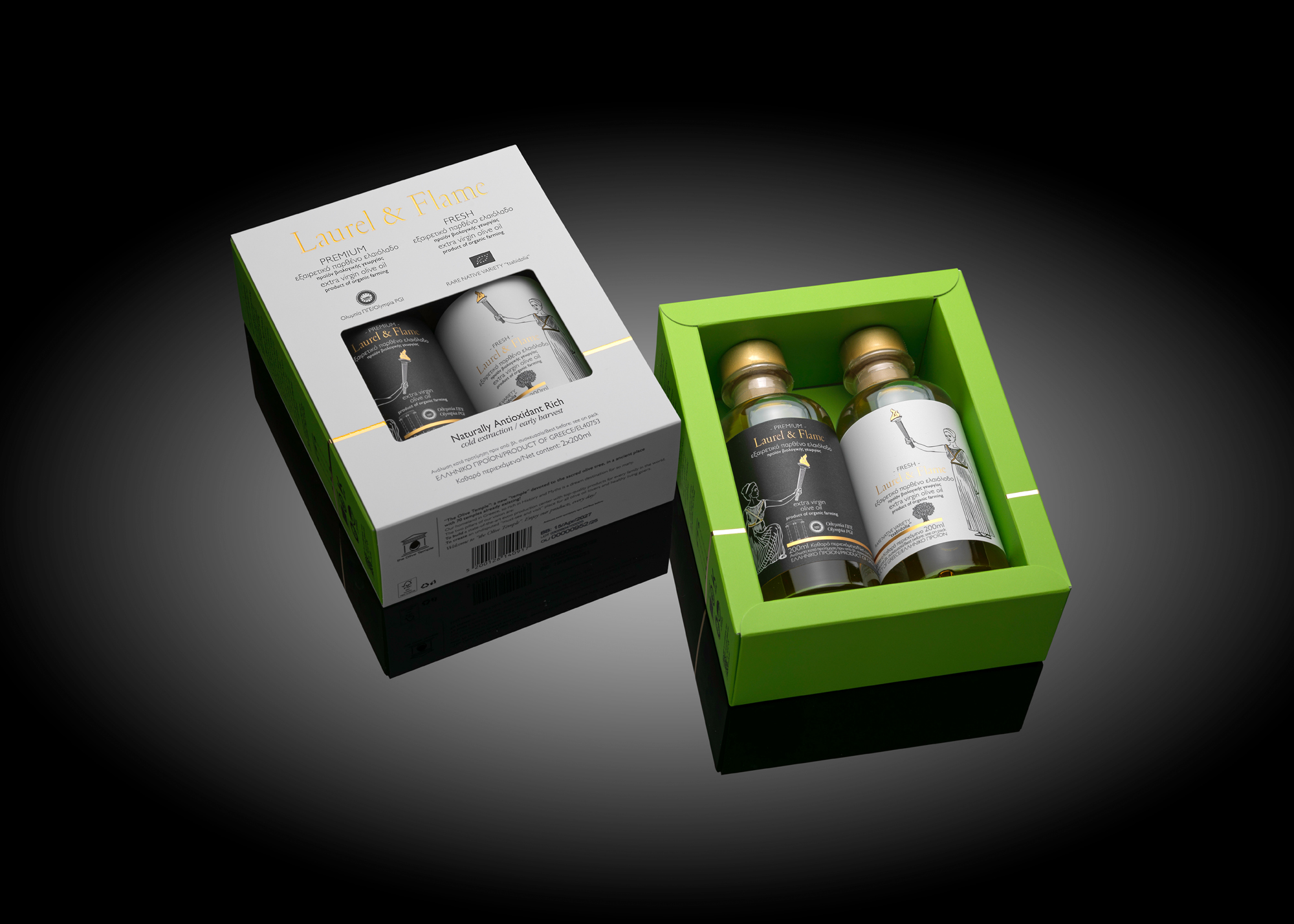 Laurel & Flame Fresh and Olympia PGI EVOO Collection 2x200ml