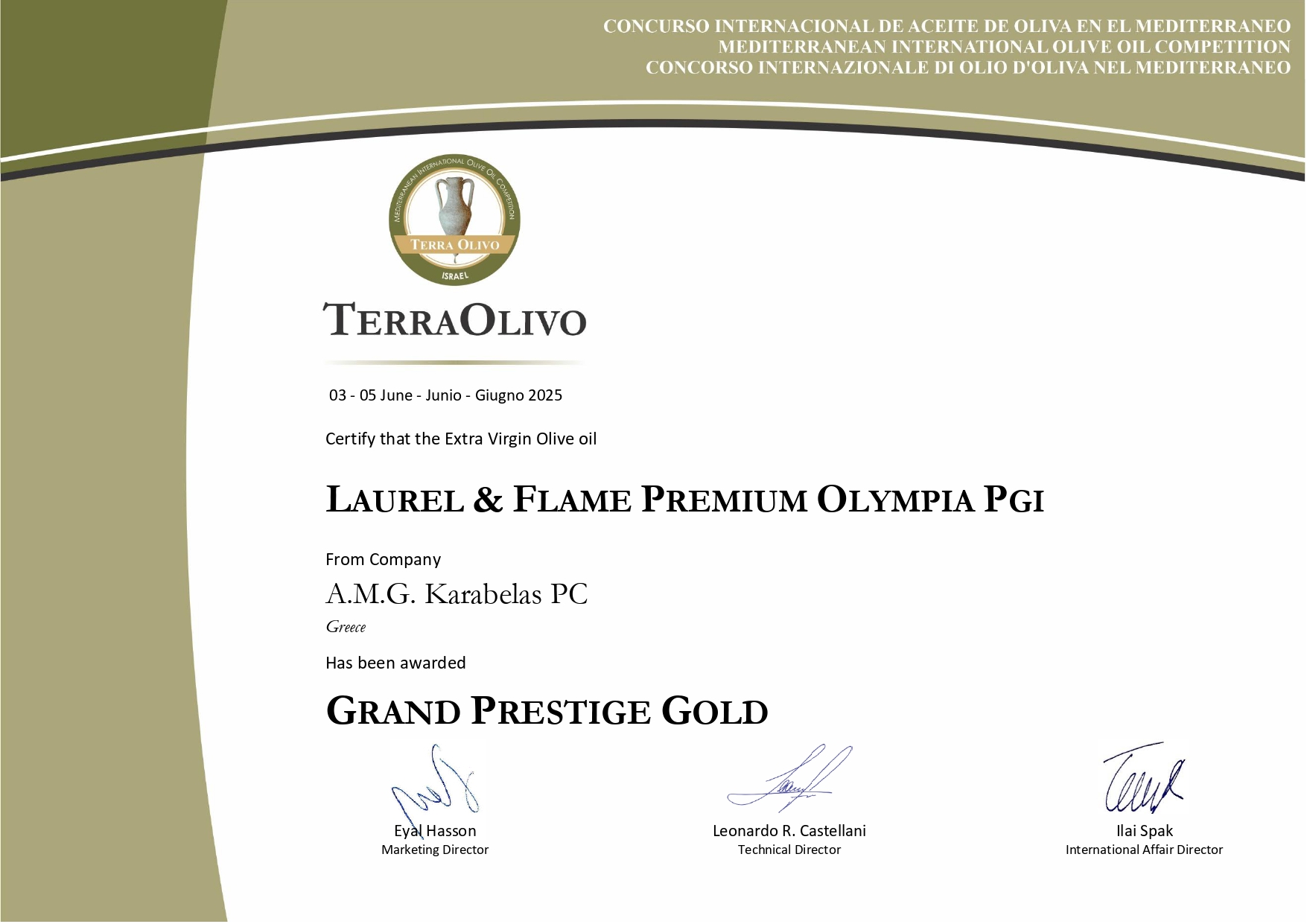 Laurel & Flame Premium Olympia PGI 500ml - Tin - Image 2